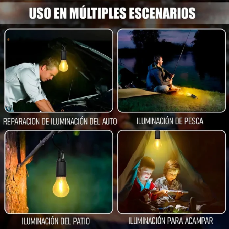 Ampolleta Solar Recargable USB Emergencia