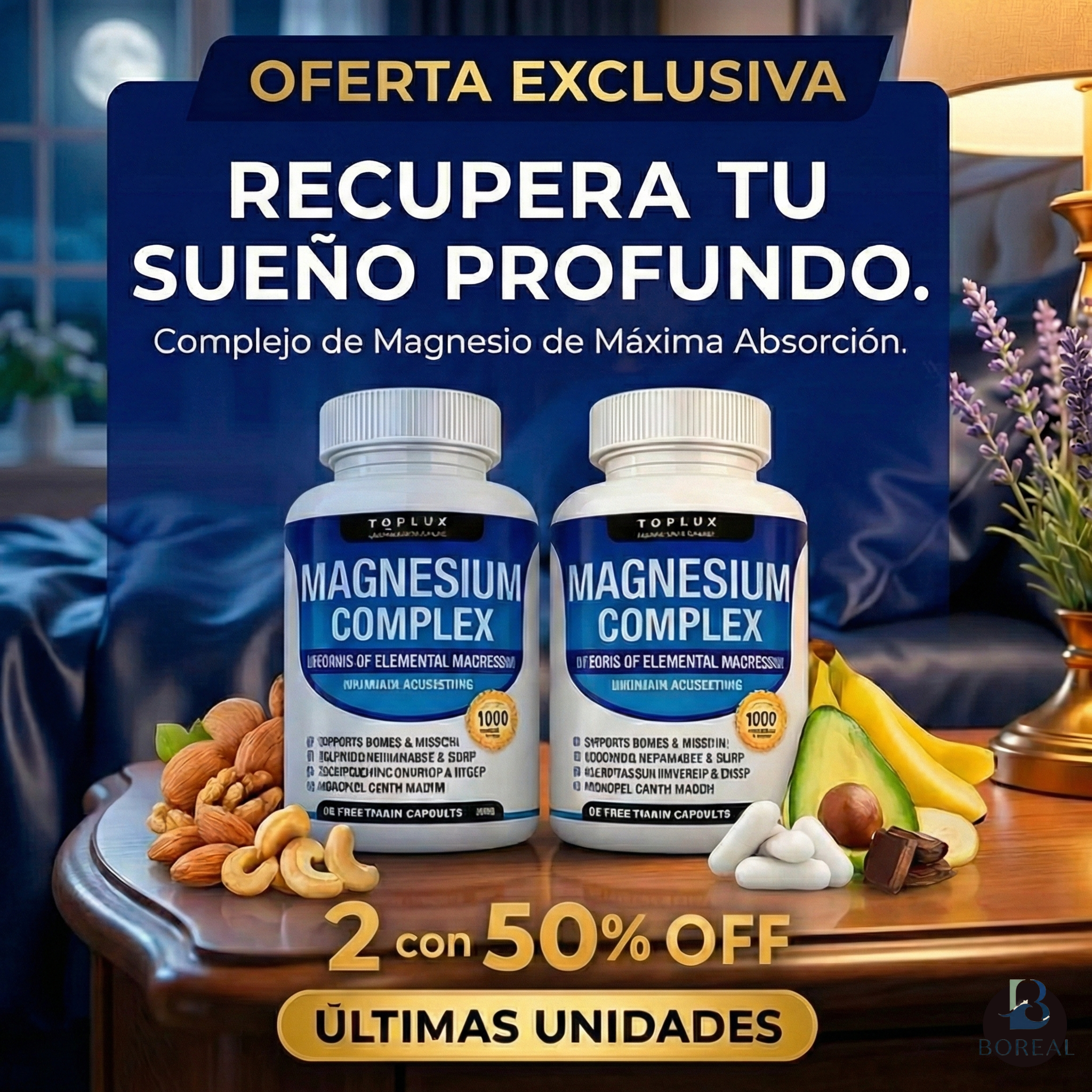 MAGNESIO COMPLEX 8 ELEMENTAL 1000 mg – Desinflamación que se siente, mejor sueño, menos calambres y más energía.