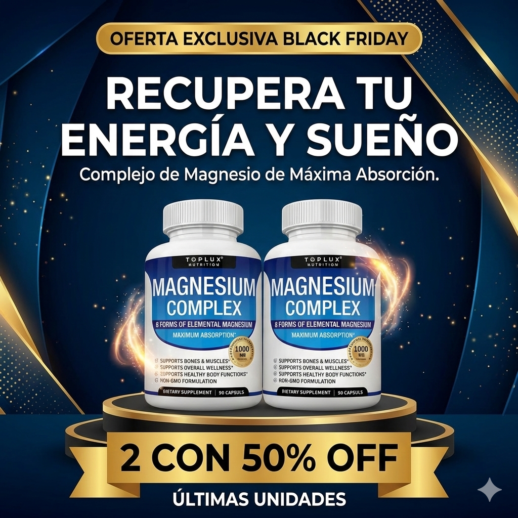 2x1 Magnesium Complex 1000 mg ORIGINAL ✨8 tipos de magnesio en 1 ⚡120 cápsulas en total