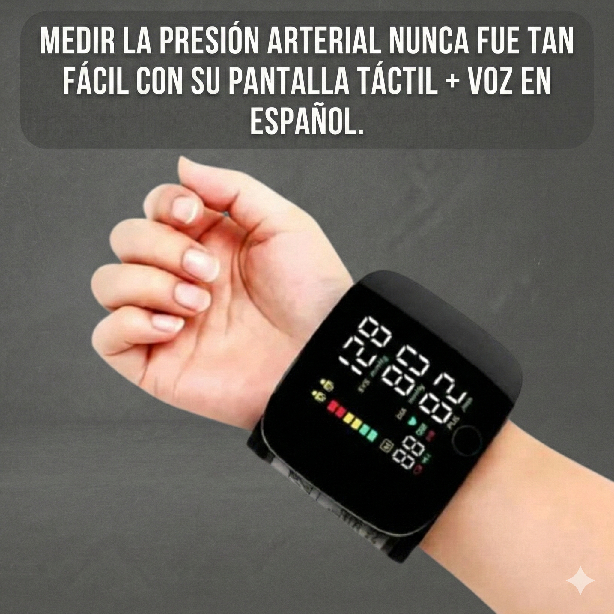 Monitor de Presión Arterial de muñeca - Con Voz Asistente en Español