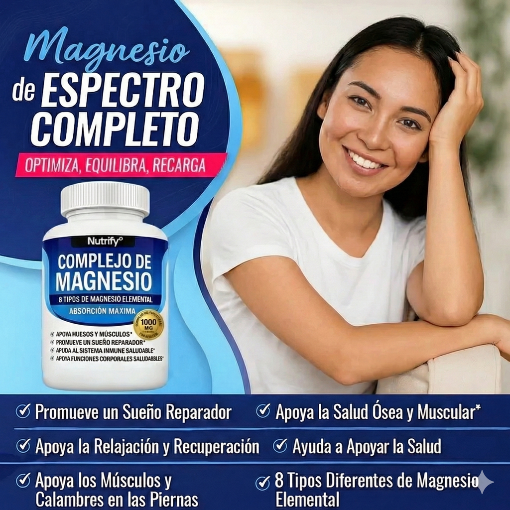 2x1 Magnesium Complex 1000 mg ORIGINAL ✨8 tipos de magnesio en 1 ⚡120 cápsulas en total